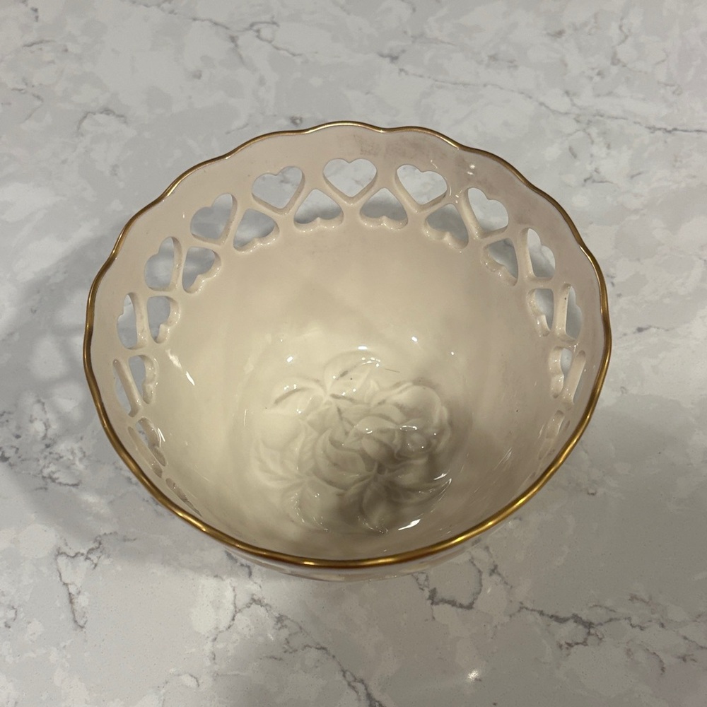 Lenox Heart Bowl with Gold Trim